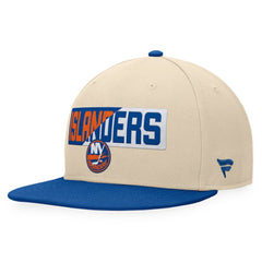 New York Islanders Fanatics Goalaso Snapback Hat - Cream/Royal Hats