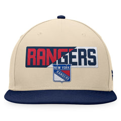 New York Rangers Fanatics Goalaso Snapback Hat - Cream/Navy Hats