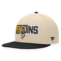 Pittsburgh Penguins Fanatics Goalaso Snapback Hat - Cream/Black Hats