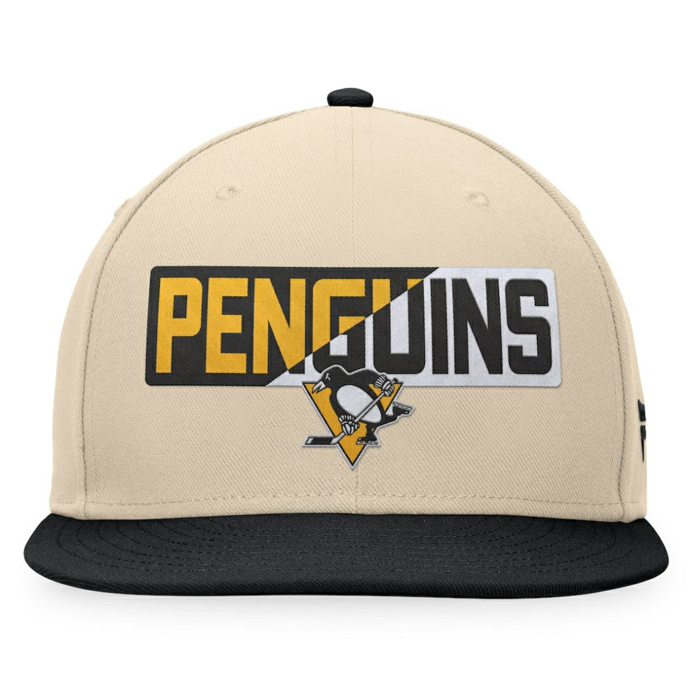 Pittsburgh Penguins Fanatics Goalaso Snapback Hat - Cream/Black Hats