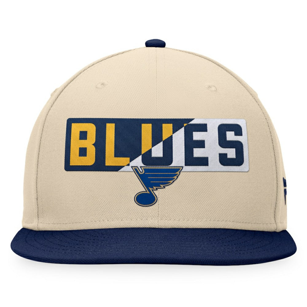 St. Louis Blues Fanatics Goalaso Snapback Hat - Cream/Navy Hats