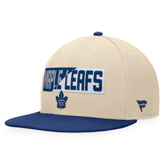 Toronto Maple Leafs Fanatics Goalaso Snapback Hat - Cream/Blue Hats