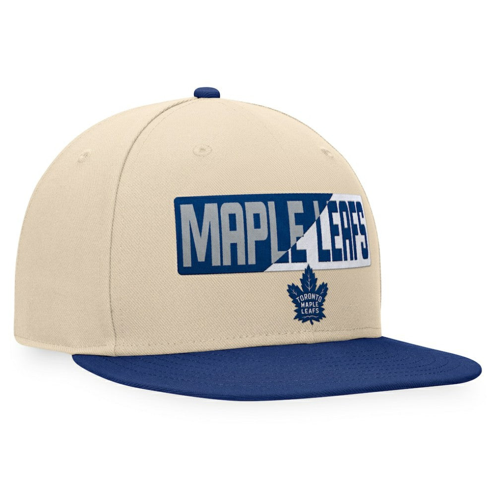 Toronto Maple Leafs Fanatics Goalaso Snapback Hat - Cream/Blue Hats