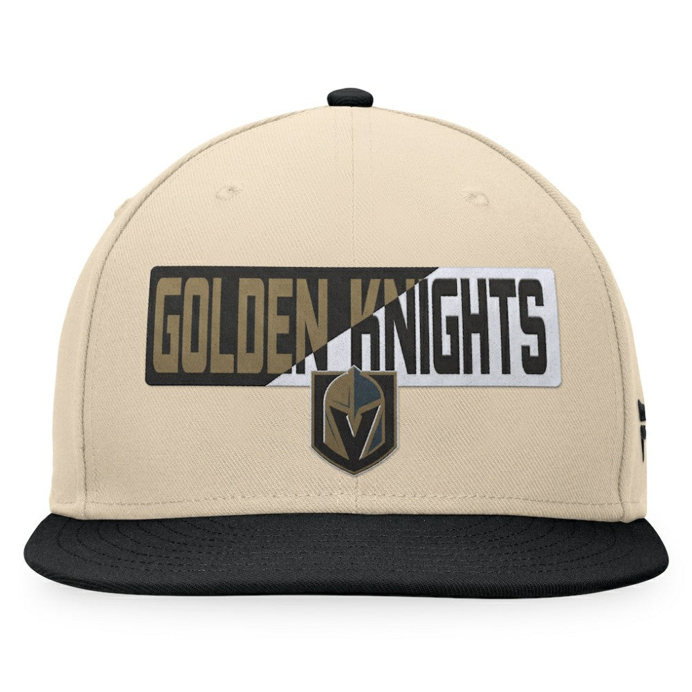 Vegas Golden Knights Fanatics Goalaso Snapback Hat - Cream/Black Hats
