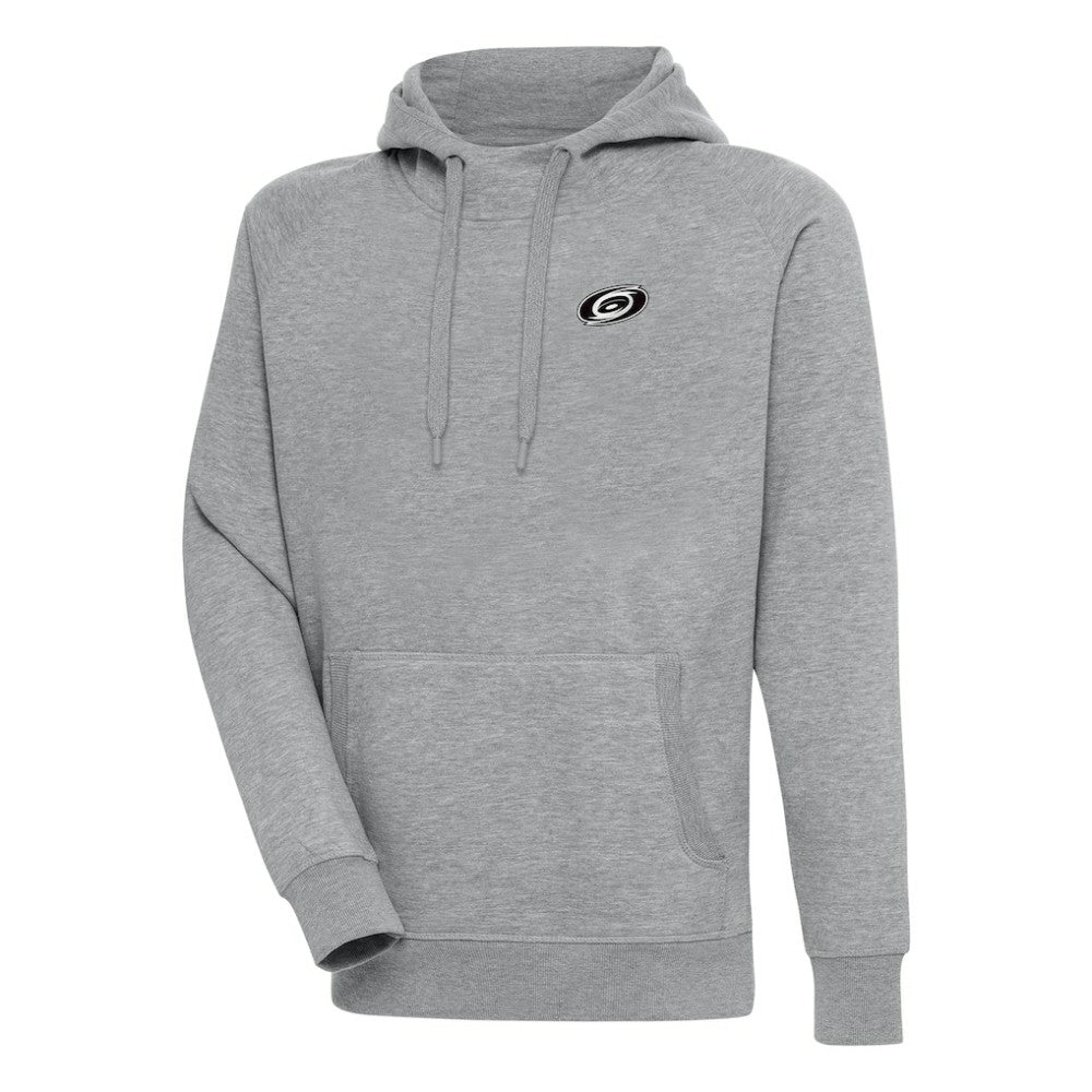 Carolina Hurricanes Antigua Metallic Logo Victory Pullover Hoodie - Heather Gray Hoodies