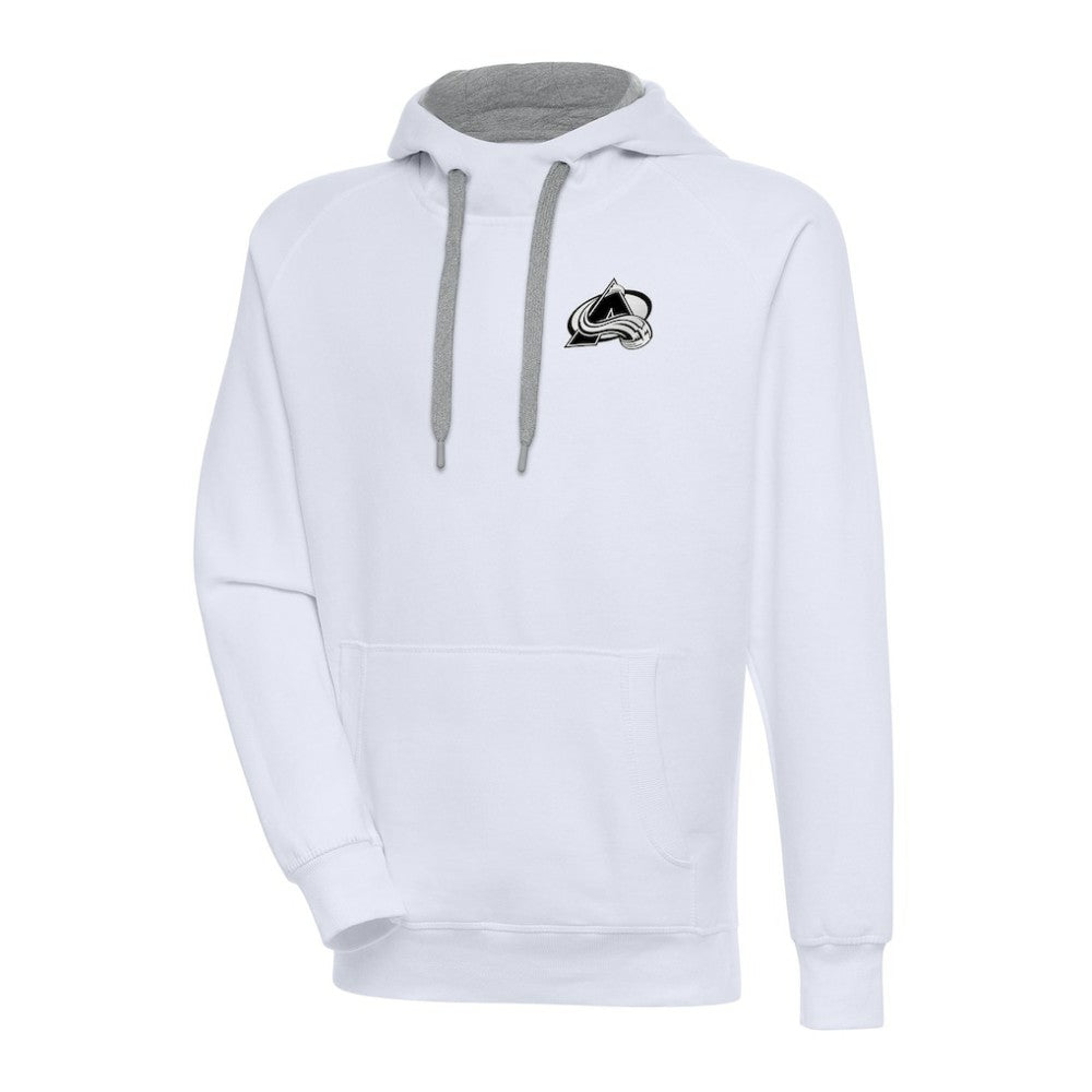 Colorado Avalanche Antigua Metallic Logo Victory Pullover Hoodie - White Hoodies