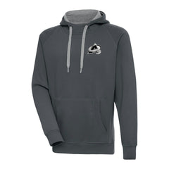 Colorado Avalanche Antigua Metallic Logo Victory Pullover Hoodie - Charcoal Hoodies