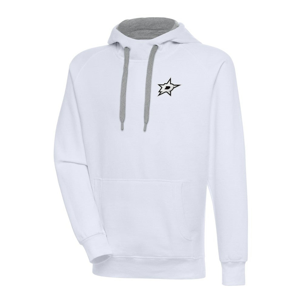 Dallas Stars Antigua Metallic Logo Victory Pullover Hoodie - White Hoodies