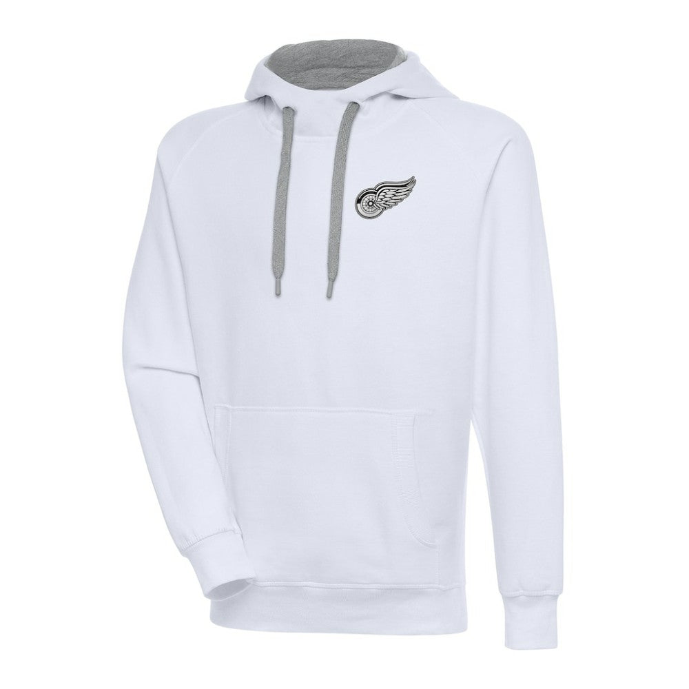 Detroit Red Wings Antigua Metallic Logo Victory Pullover Hoodie - White Hoodies