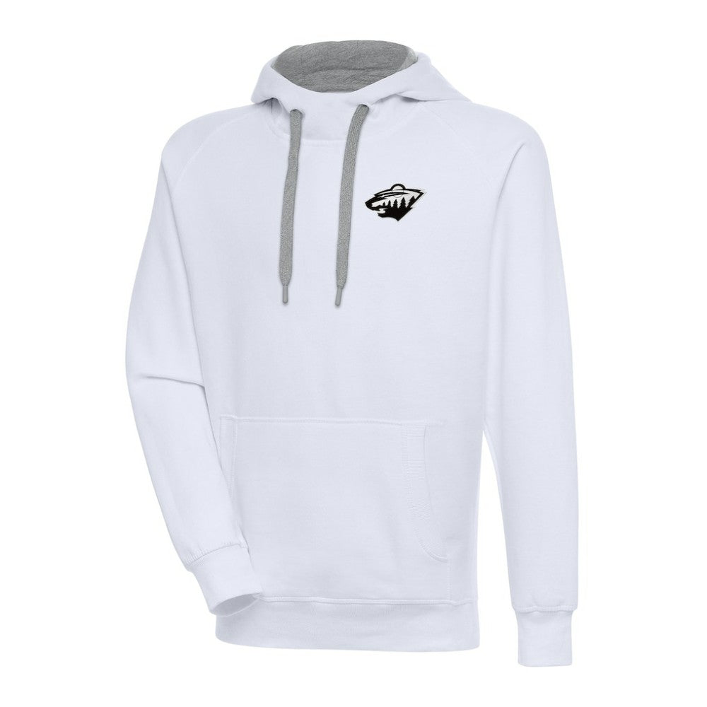 Minnesota Wild Antigua Metallic Logo Victory Pullover Hoodie - White Hoodies