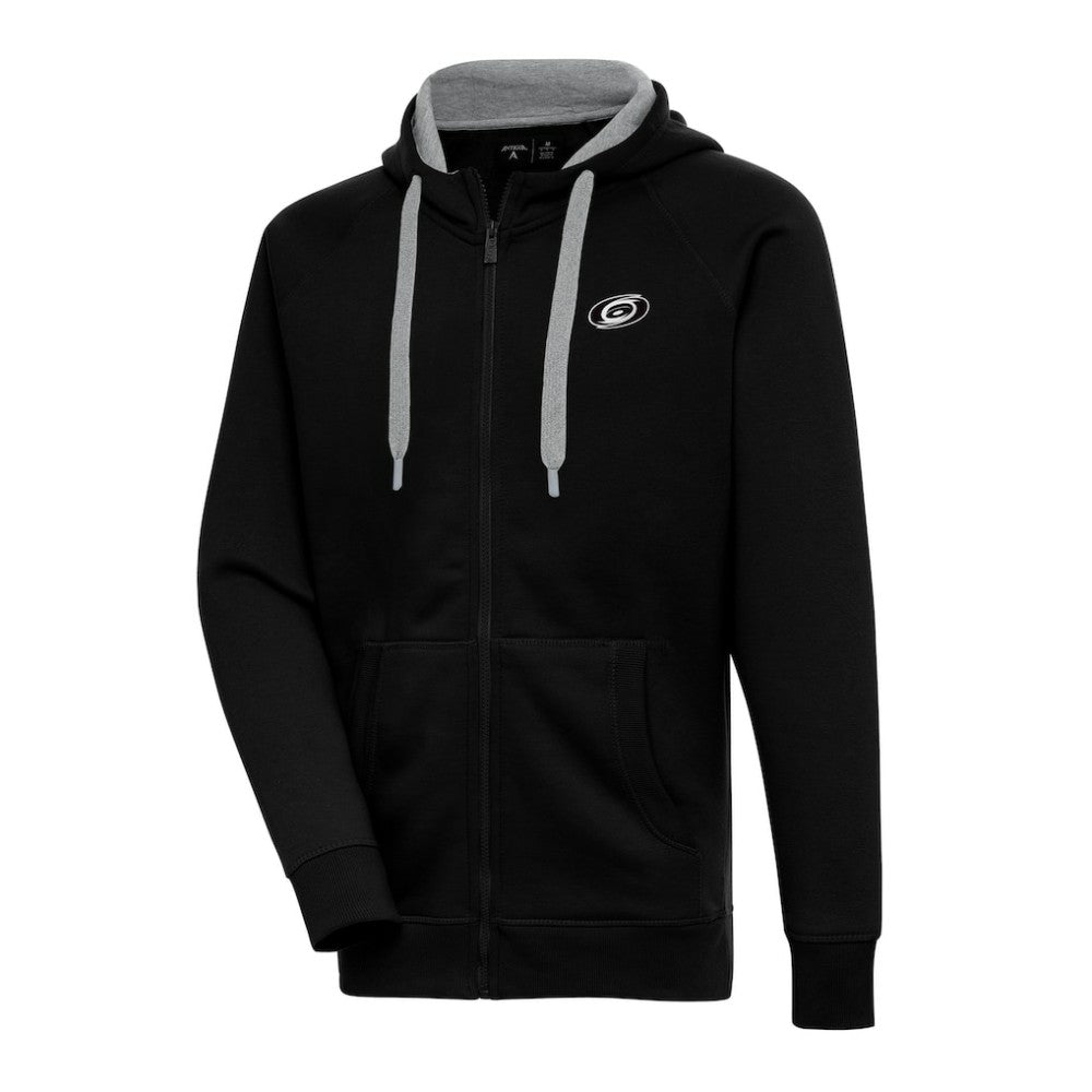 Carolina Hurricanes Antigua Metallic Logo Victory Full-Zip Hoodie - Black Hoodies