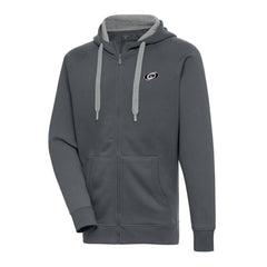 Carolina Hurricanes Antigua Metallic Logo Victory Full-Zip Hoodie - Charcoal Hoodies