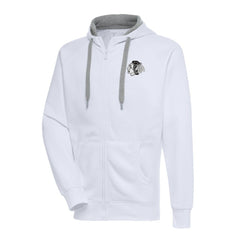 Chicago Blackhawks Antigua Metallic Logo Victory Full-Zip Hoodie - White Hoodies