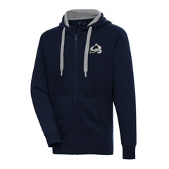 Colorado Avalanche Antigua Metallic Logo Victory Full-Zip Hoodie - Navy Hoodies