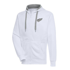 Detroit Red Wings Antigua Metallic Logo Victory Full-Zip Hoodie - White Hoodies