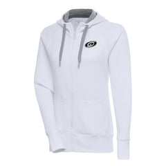 Carolina Hurricanes Antigua Women's Metallic Logo Victory Full-Zip Hoodie - White Hoodies