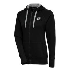 Carolina Hurricanes Antigua Women's Metallic Logo Victory Full-Zip Hoodie - Black Hoodies