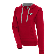 Carolina Hurricanes Antigua Women's Metallic Logo Victory Pullover Hoodie - Red Hoodies