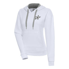Dallas Stars Antigua Women's Metallic Logo Victory Pullover Hoodie - White Hoodies