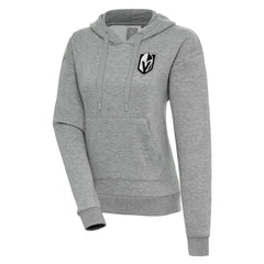 Vegas Golden Knights Antigua Women's Metallic Logo Victory Pullover Hoodie - Heather Gray Hoodies