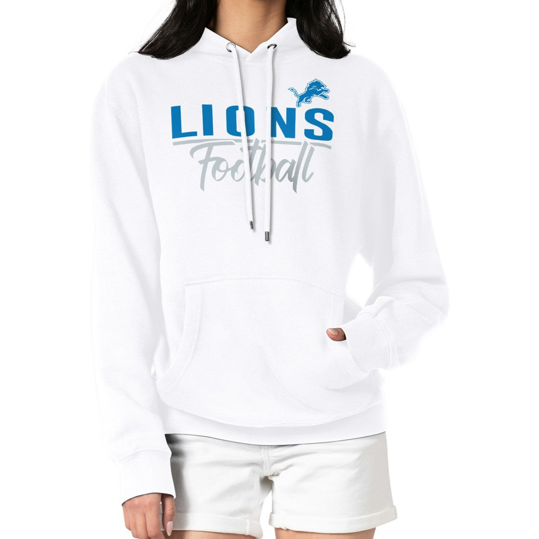 Detroit Lions G-III 4Her by Carl Banks Women's Graphic Fleece Pullover Hoodie - White discount