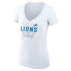Detroit Lions G-III 4Her by Carl Banks Women's V-Neck Fitted T-Shirt - White online