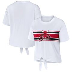 Chicago Bulls WEAR by Erin Andrews Women's Tie-Front T-Shirt sale - White sale