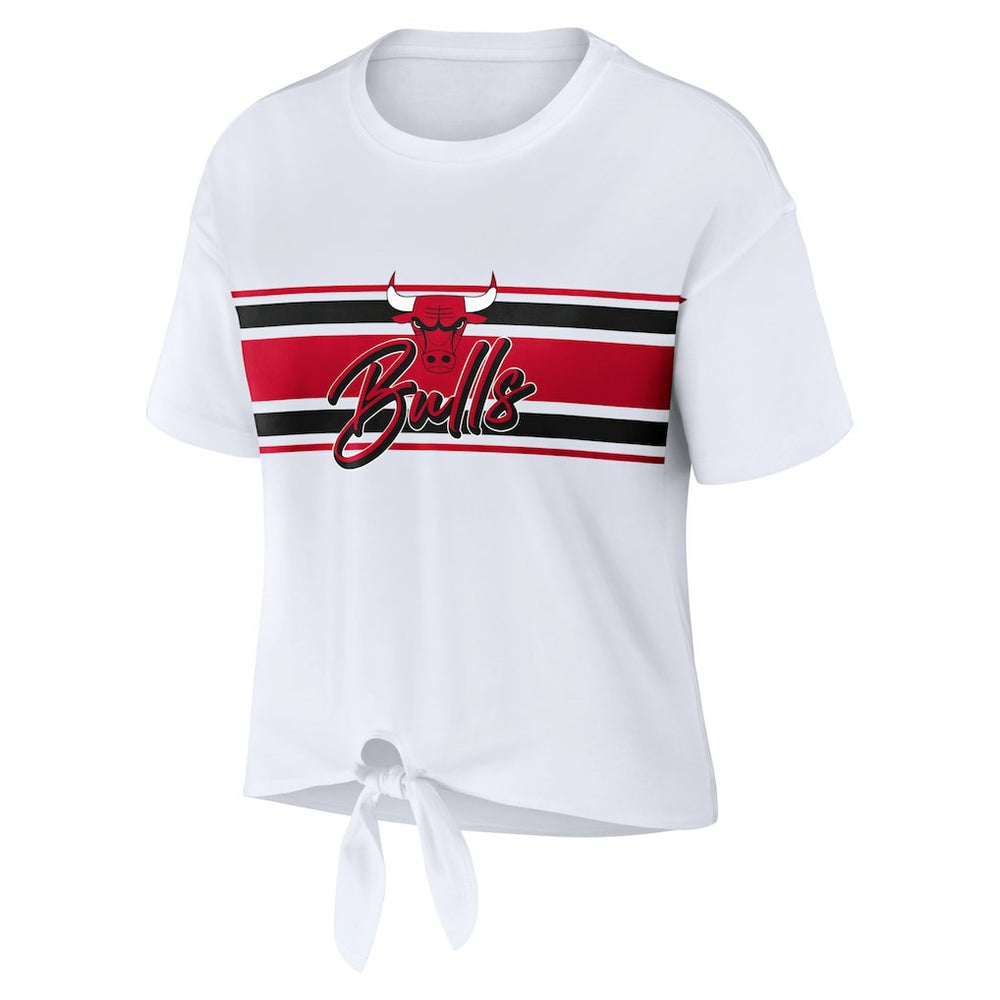 Chicago Bulls WEAR by Erin Andrews Women's Tie-Front T-Shirt sale - White sale
