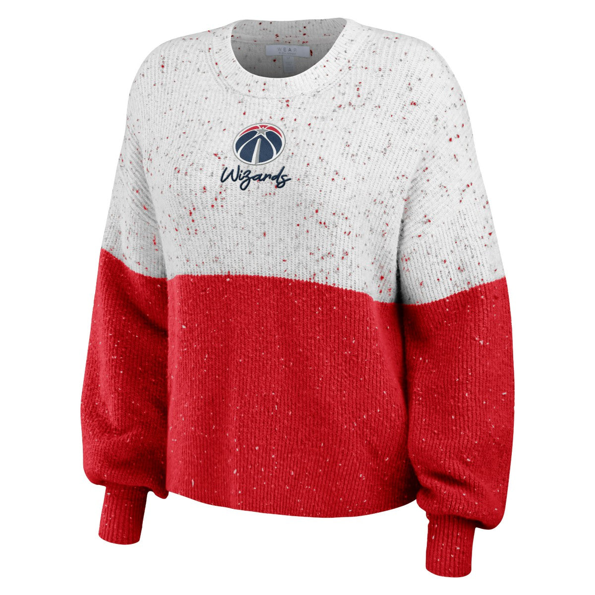 Washington Wizards WEAR by Erin Andrews Women's Color-Block Pullover Sweater - White/Red shop