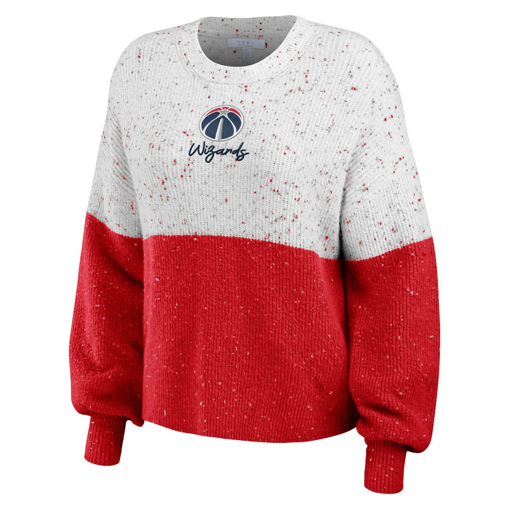 Washington Wizards WEAR by Erin Andrews Women's Color-Block Pullover Sweater - White/Red shop