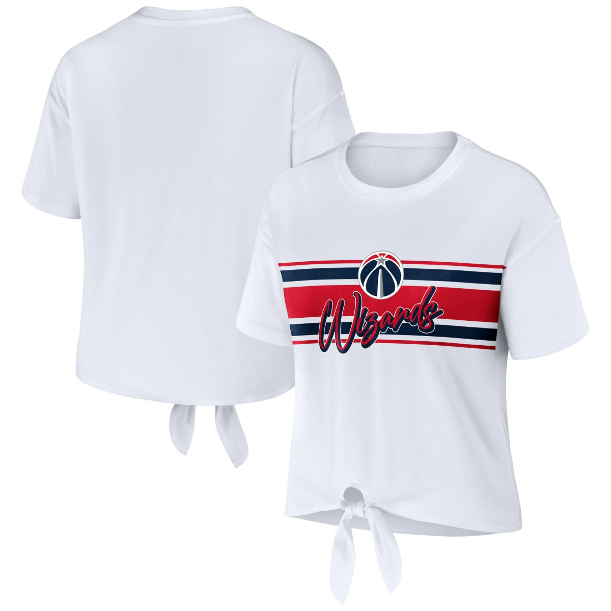 Washington Wizards WEAR by Erin Andrews Women's Tie-Front T-Shirt - White shop