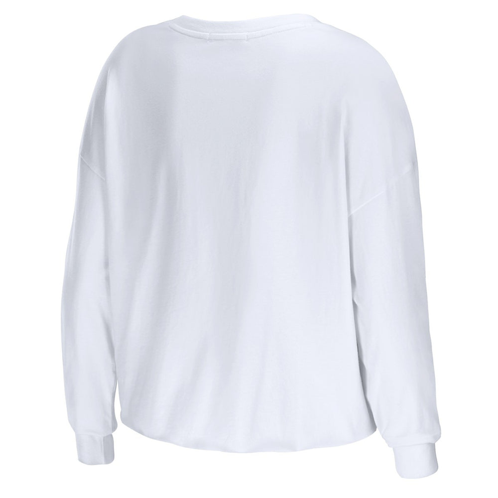 Los Angeles Lakers WEAR by Erin Andrews Women's Cropped Long Sleeve T-Shirt - White outlet