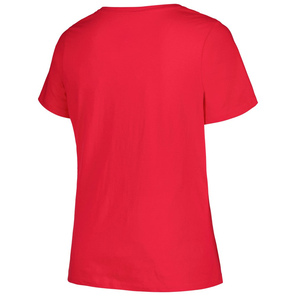 Los Angeles Angels Profile Women's Plus Size Arch Logo T-Shirt Red