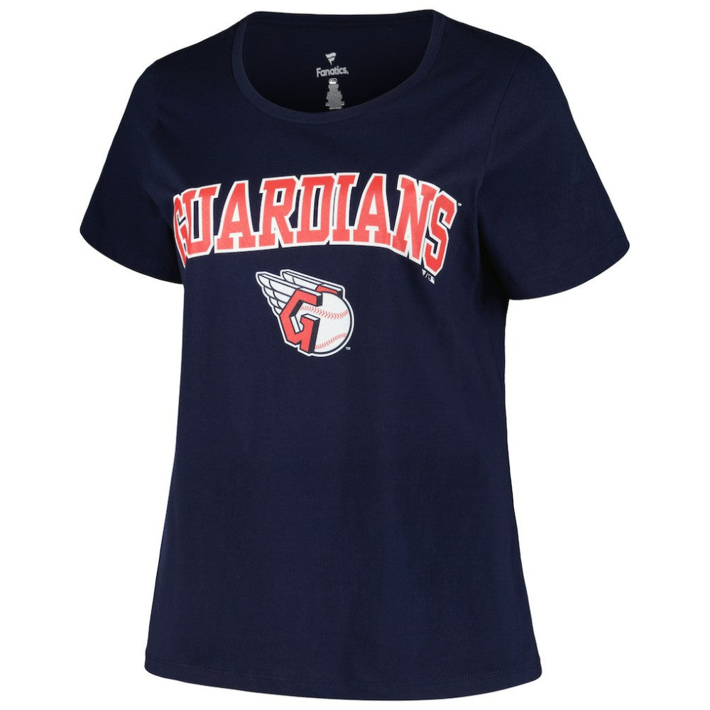 Cleveland Guardians Profile Women's Plus Size Arch Logo T-Shirt Navy