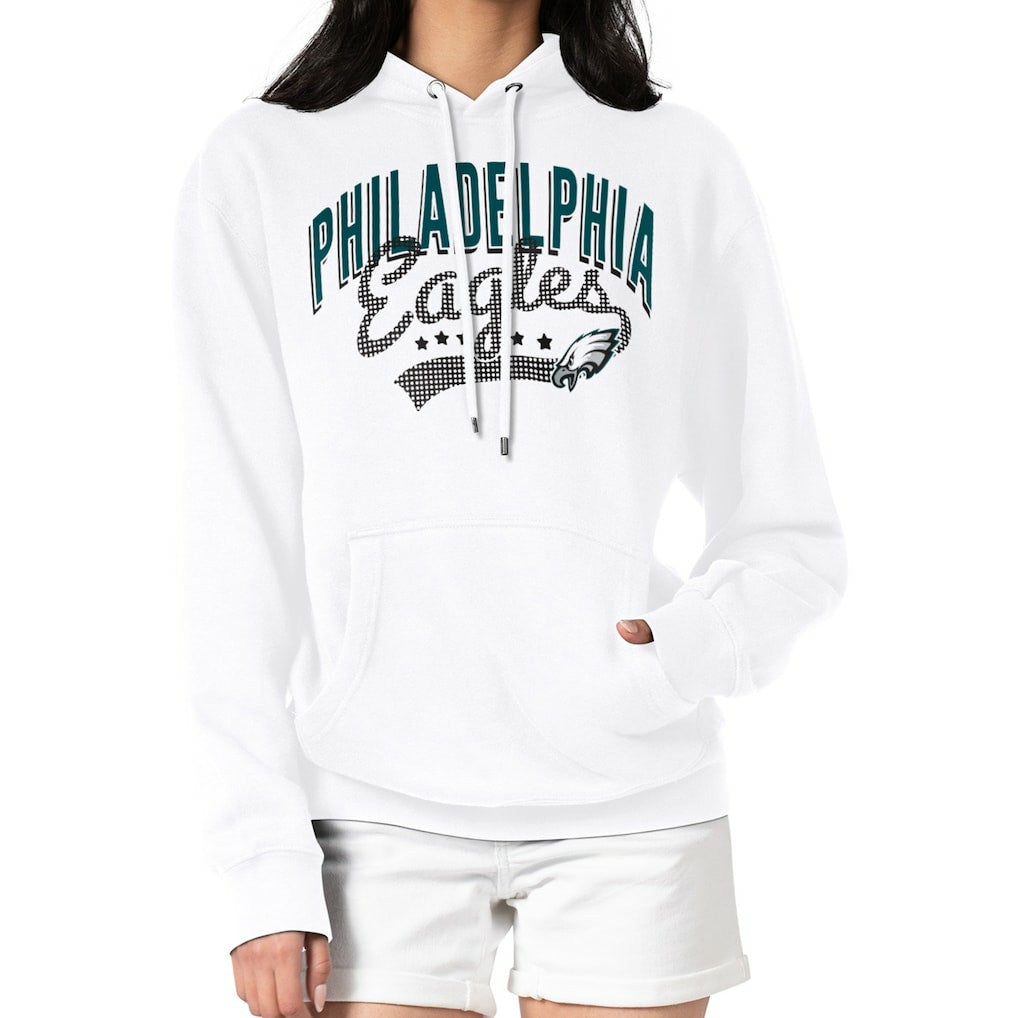 Philadelphia Eagles G-III 4Her by Carl Banks Women's Filigree Logo Pullover Hoodie – White on sale
