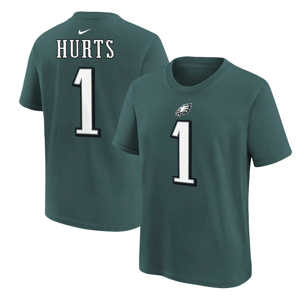 Jalen Hurts Philadelphia Eagles Youth Player Name & Number T-Shirt - Midnight Green discount