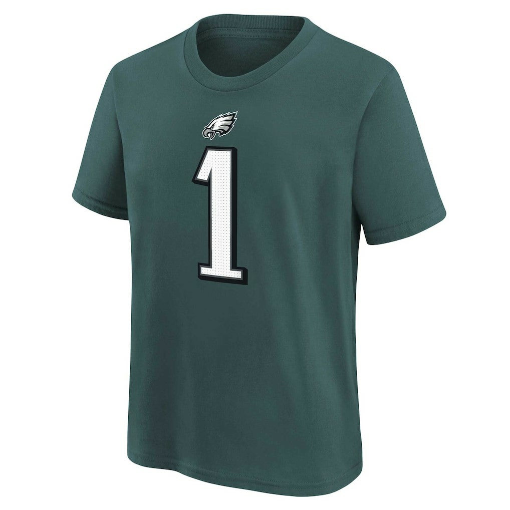 Jalen Hurts Philadelphia Eagles Youth Player Name & Number T-Shirt - Midnight Green discount