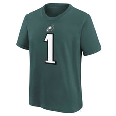 Jalen Hurts Philadelphia Eagles Youth Player Name & Number T-Shirt - Midnight Green discount