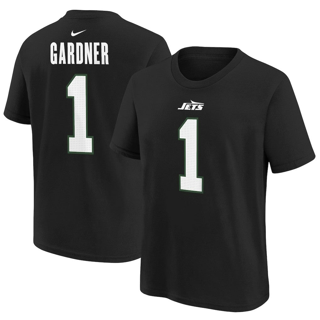 Ahmad Sauce Gardner New York Jets Youth Player Name & Number T-Shirt - Black for sale