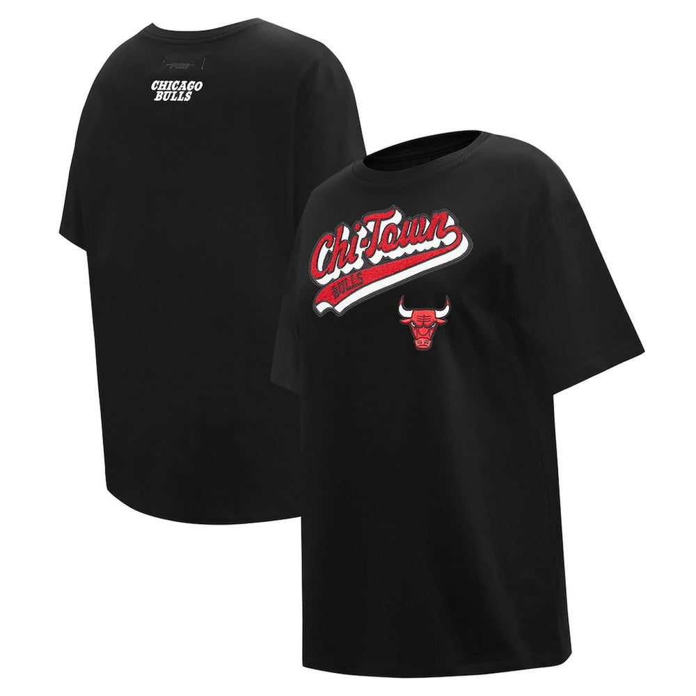 Chicago Bulls Pro Standard Women's Script Boyfriend T-Shirt sale - Black on sale