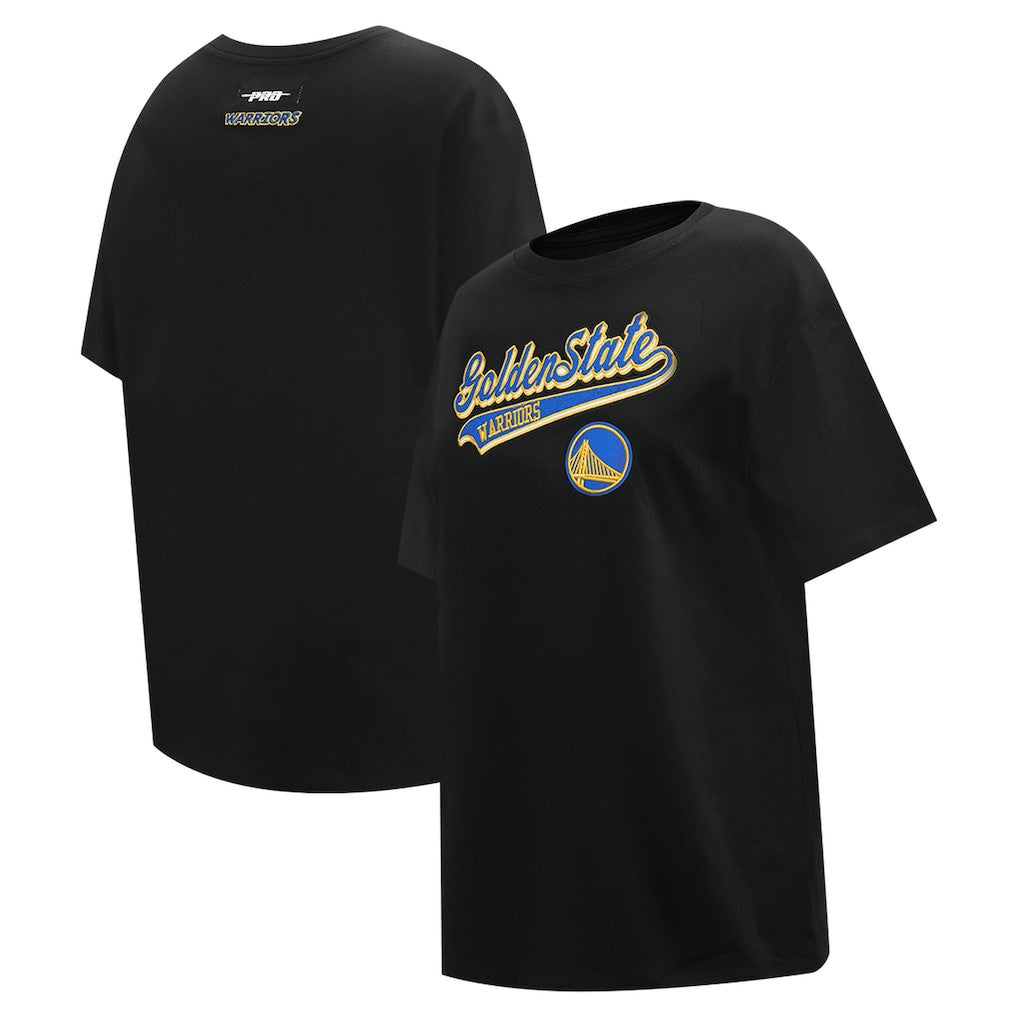Golden State Warriors Pro Standard Women's Script Boyfriend T-Shirt sale - Black for sale