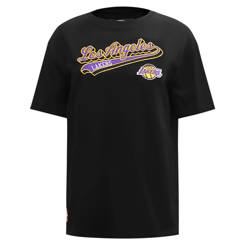 Los Angeles Lakers Pro Standard Women's Script Boyfriend T-Shirt - Black for sale