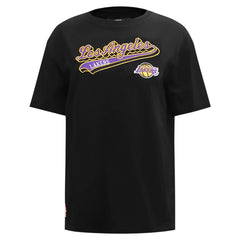 Los Angeles Lakers Pro Standard Women's Script Boyfriend T-Shirt - Black for sale