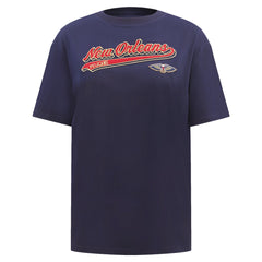 New Orleans Pelicans Pro Standard Women's Script Boyfriend T-Shirt - Navy discount