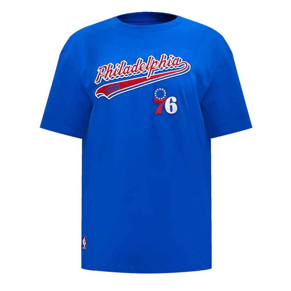 Philadelphia 76ers Pro Standard Women's Script Boyfriend T-Shirt - Royal shop