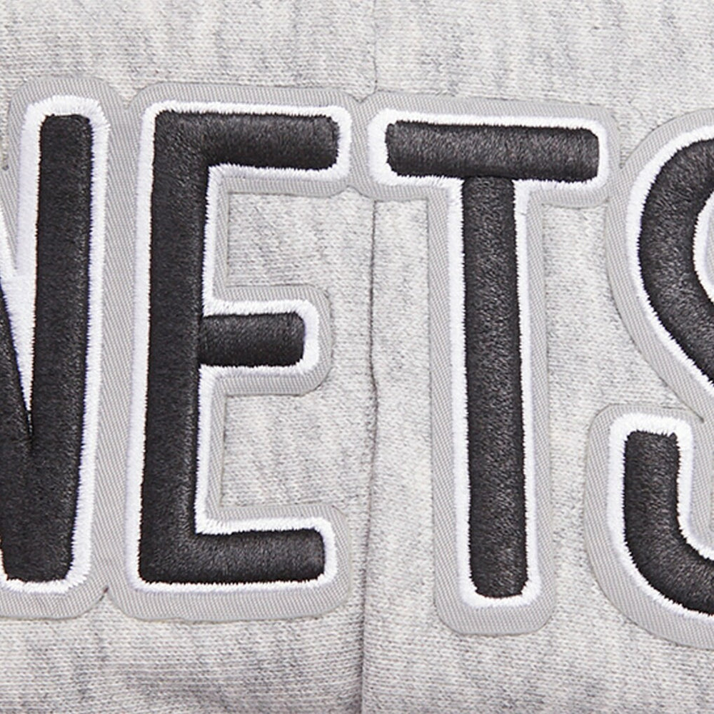 Brooklyn Nets Pro Standard Women's Script Tail Cropped Pullover Hoodie - Heather Gray shop
