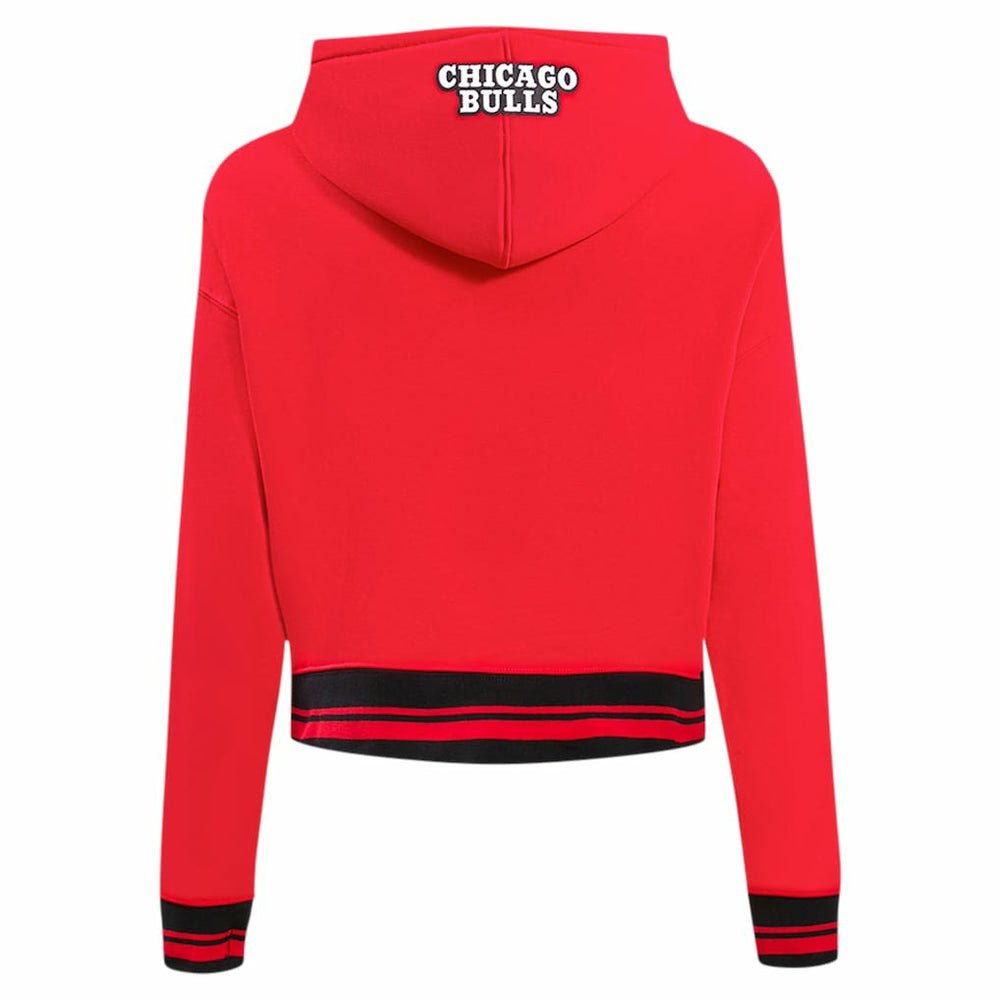 Chicago Bulls Pro Standard Women's Script Tail Cropped Pullover Hoodie - Red on sale