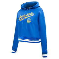 Golden State Warriors Pro Standard Women's Script Tail Cropped Pullover Hoodie sale - Royal online