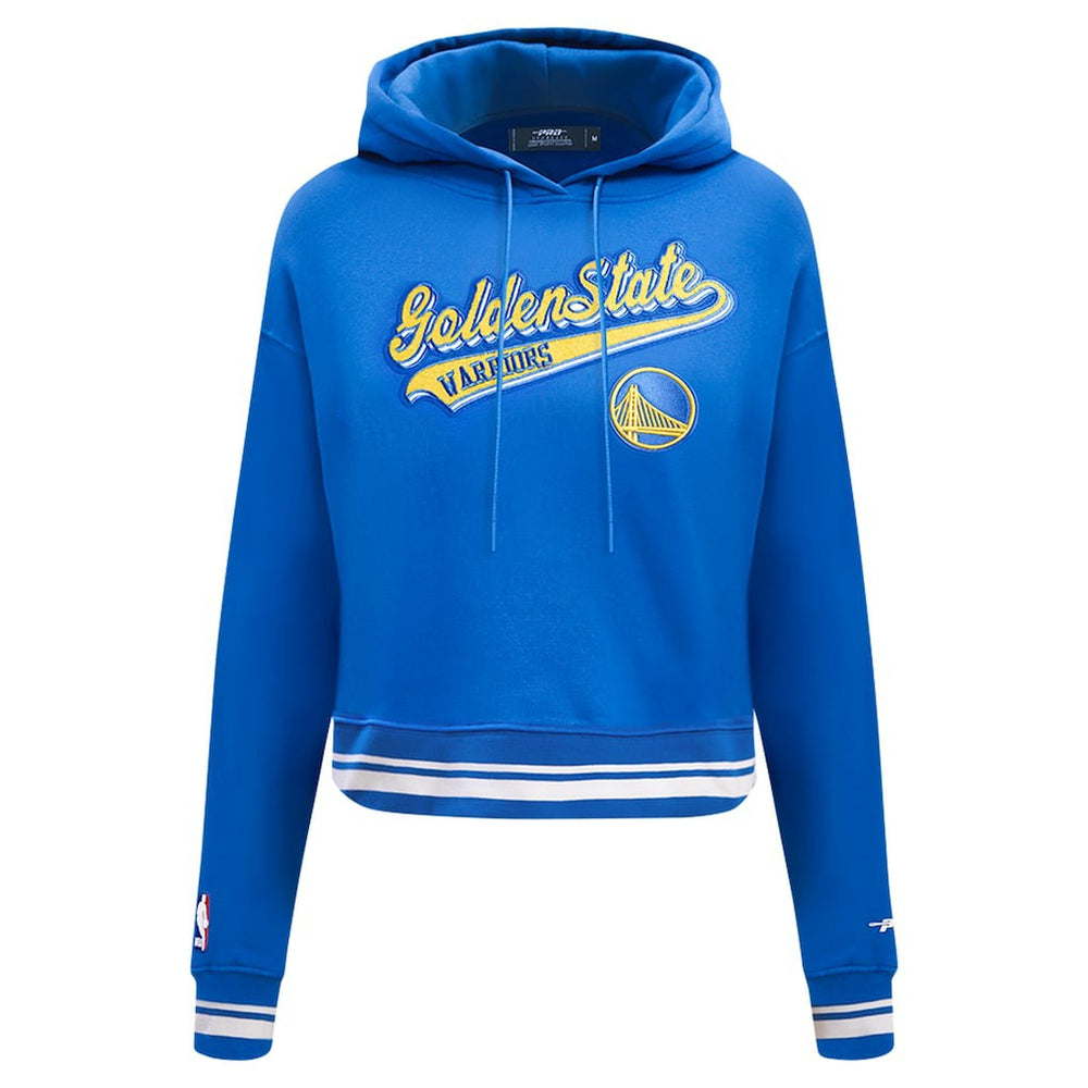 Golden State Warriors Pro Standard Women's Script Tail Cropped Pullover Hoodie sale - Royal online