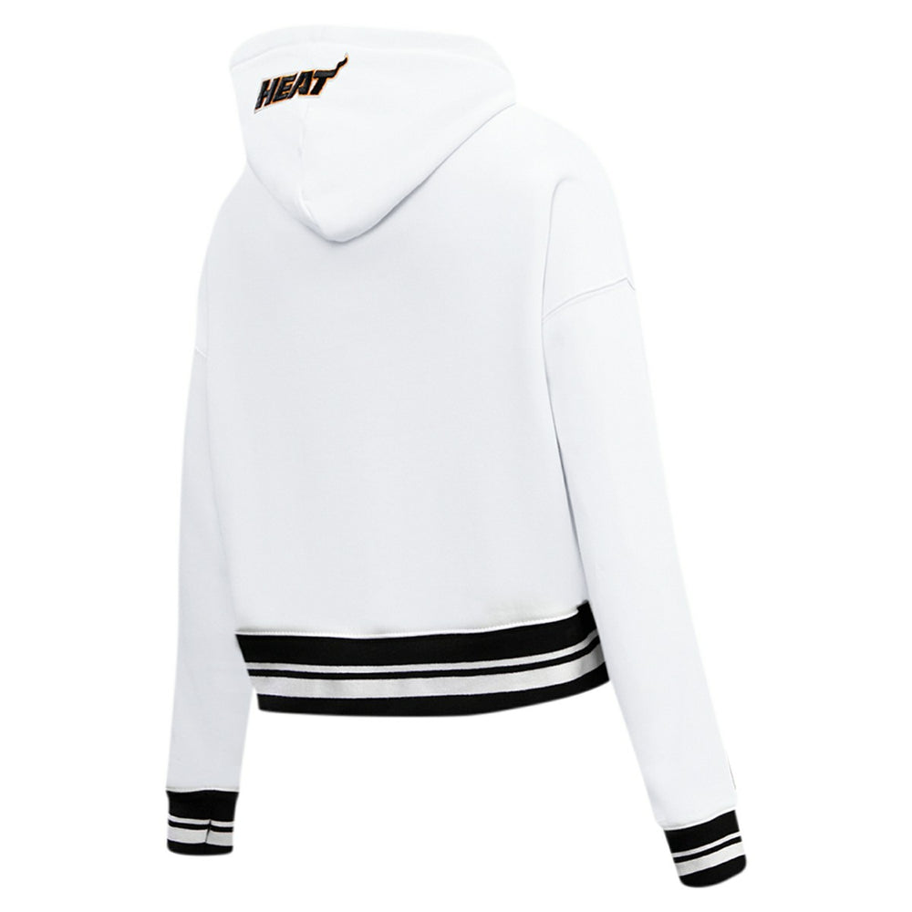 Miami Heat Pro Standard Women's Script Tail Cropped Pullover Hoodie - White cheap